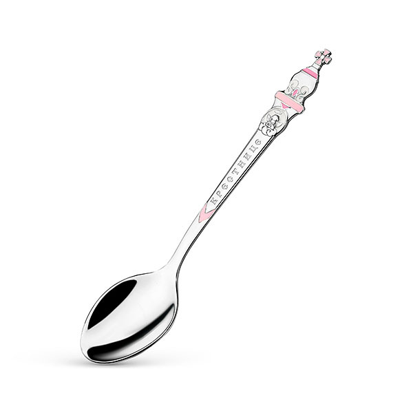 Серебряная ложечка с эмалью Крестнице фото 7