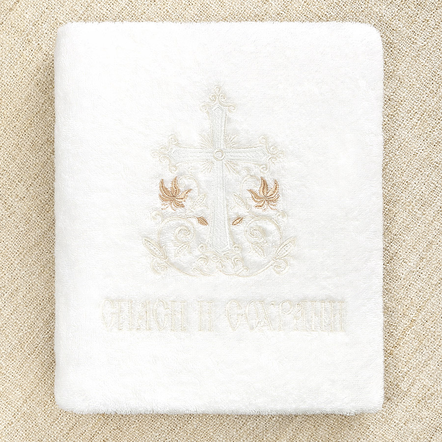 Классическое крестильное полотенце "Процветший крест" фото 4