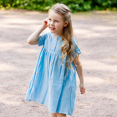 Платье Мечта голубой муслин - миниатюра фотографии товара в каталоге ЛиноБамбино
