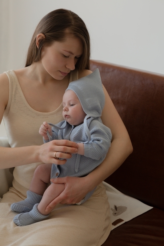 Вязаная шапочка ELF небесная фото 1