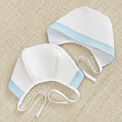 Чепчик с голубой окантовкой - миниатюра фотографии товара в каталоге ЛиноБамбино