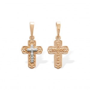 Золотой крестик 12030АКВ - миниатюра фотографии товара в каталоге ЛиноБамбино