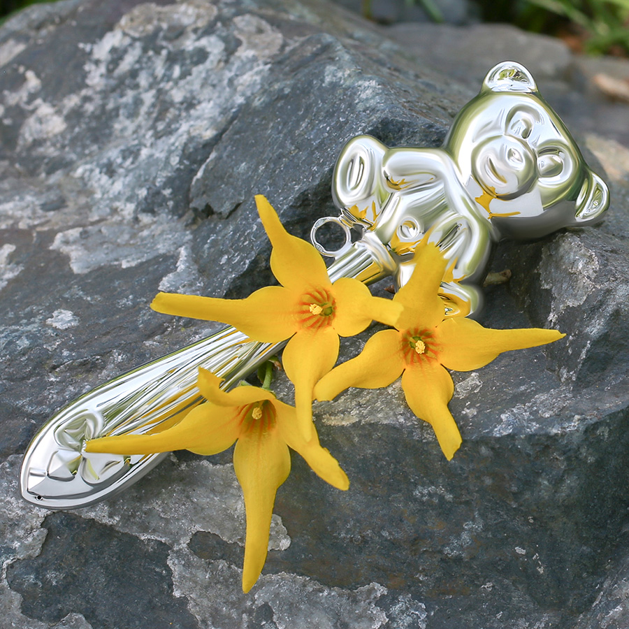 Серебряная погремушка "Мишка" фото 3