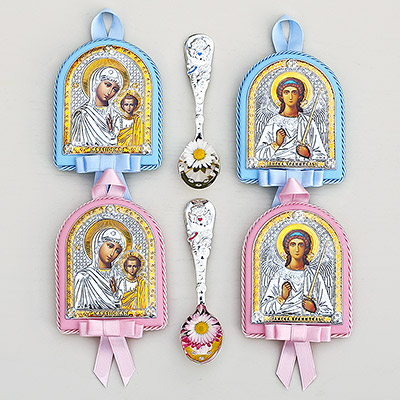 Подарочный набор "Икона и ложка с ангелочком" - миниатюра фотографии товара в каталоге ЛиноБамбино