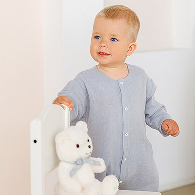 Комбинезон Облачко серый из муслина