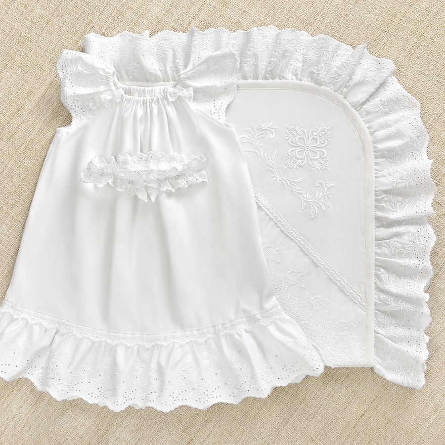 Крестильный комплект "Алиса" для девочки с пеленкой фото 5