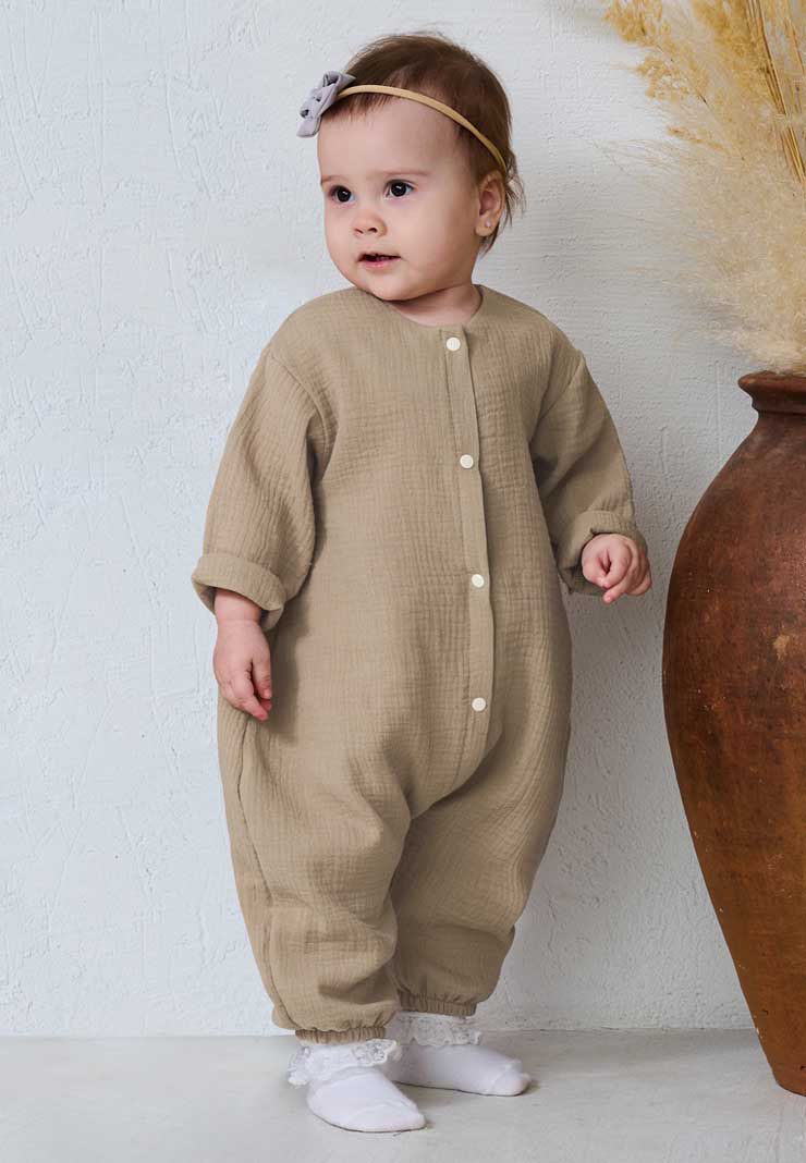 Детский летний комбинезон из муслина Токио капучино фото 1