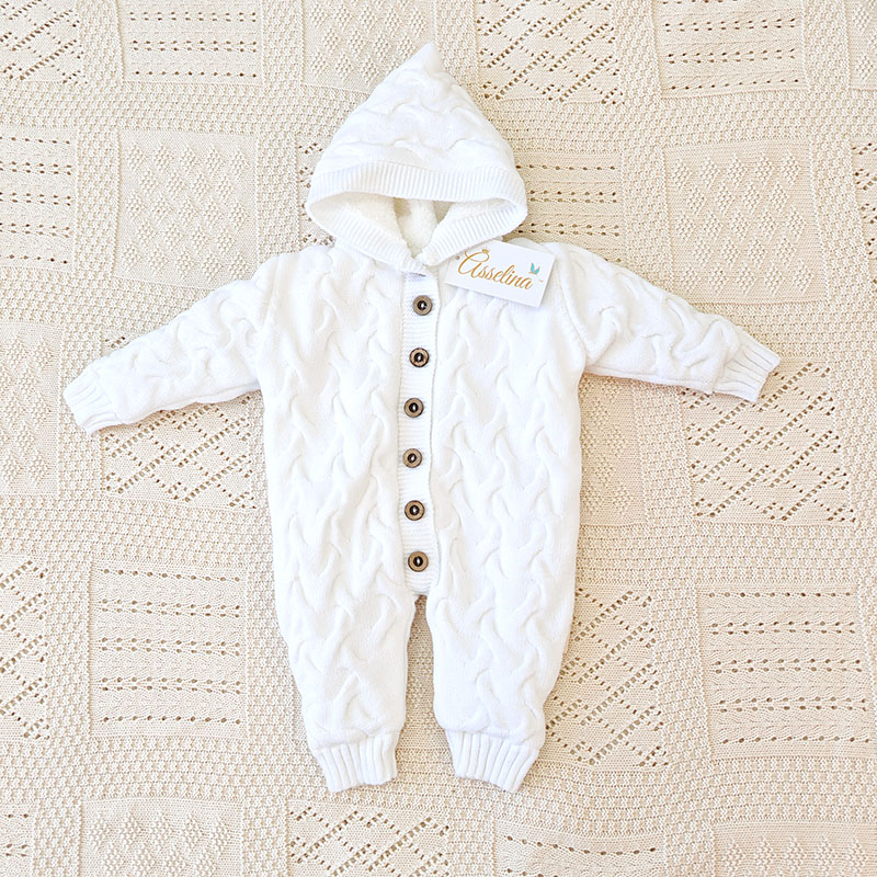 Утепленный комбинезон  "Остин" с капюшоном, белый фото 1