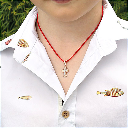 Фото товара "Золотой крестик 10004АКВ" при наведении