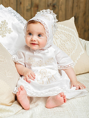 Крестильное платье "София" для девочки - миниатюра фотографии товара в каталоге ЛиноБамбино