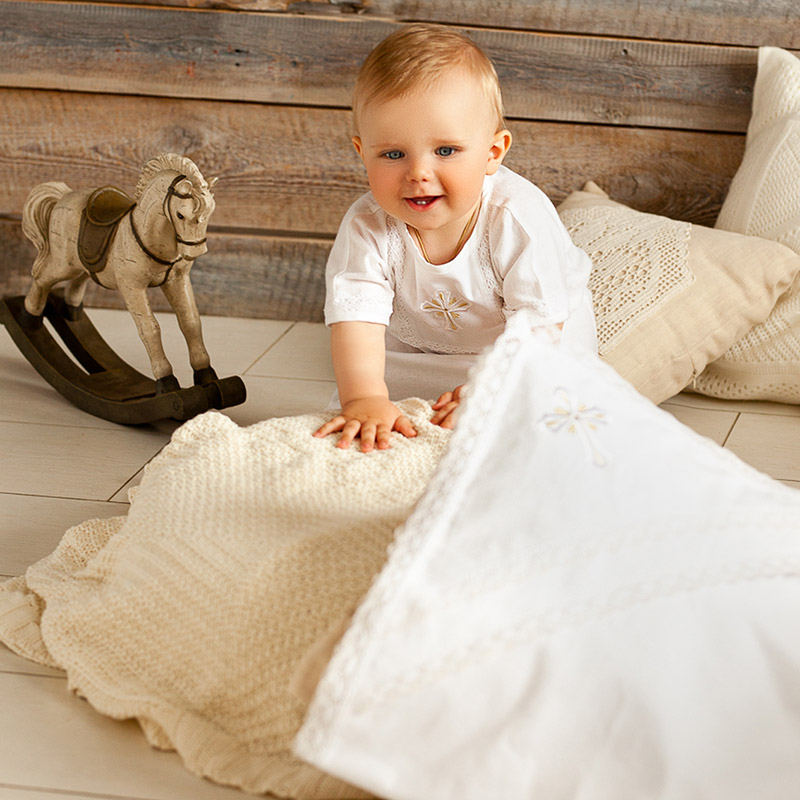 Крестильный комплект "Светик" для ребенка с пеленкой фото 2