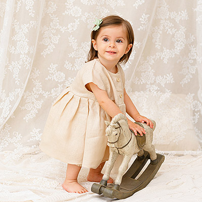 Льняное платье с шортами Милаша беж