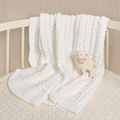 Детский плед "Косички" белый - миниатюра фотографии товара в каталоге ЛиноБамбино