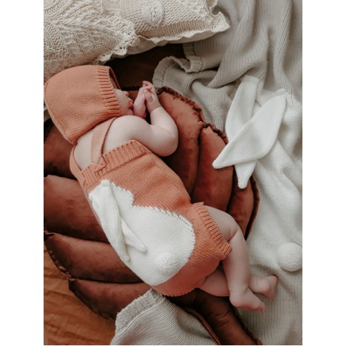 Боди и шапочка "Зайка" терракот фото 1