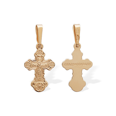 Золотой крестик 10270АКВ - миниатюра фотографии товара в каталоге ЛиноБамбино