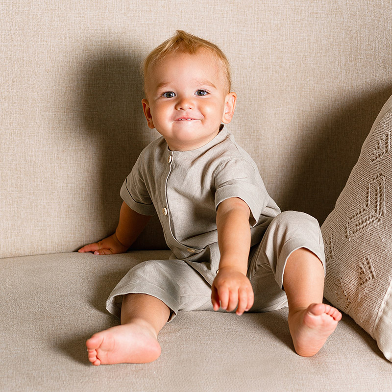 Льняной комбинезон Ветерок тауп фото 5