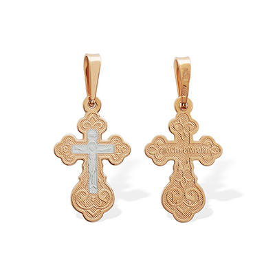 Золотой крестик 12558АКВ - миниатюра фотографии товара в каталоге ЛиноБамбино