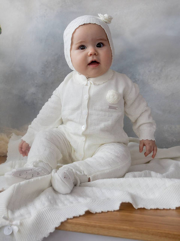 Комплект "Очарование": комбинезон + шапка, экрю фото 2