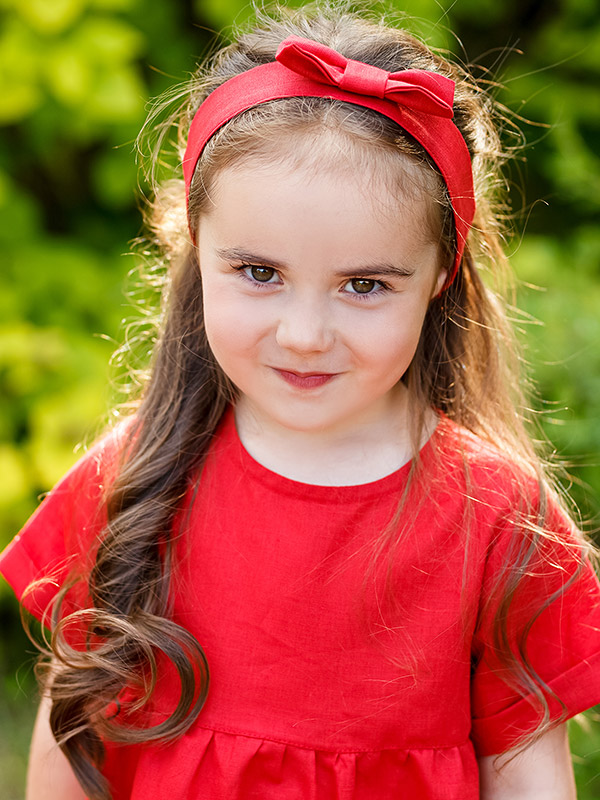 Платье базовое красное лён фото 6