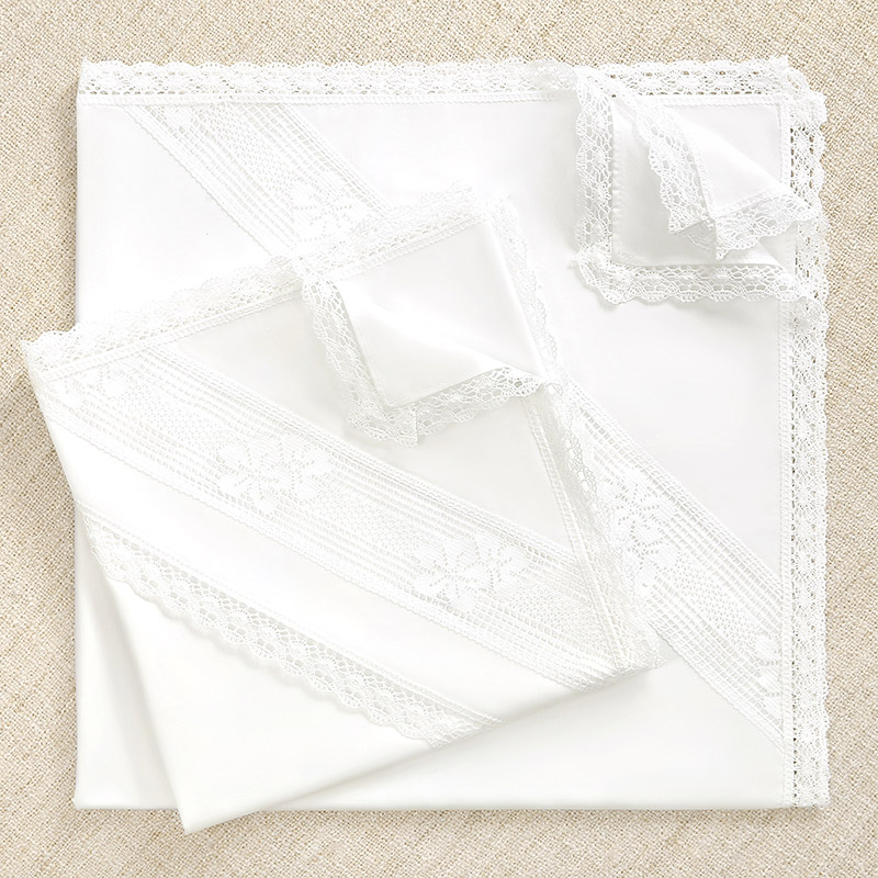 Крестильная пеленка с кружевной вставкой фото 7