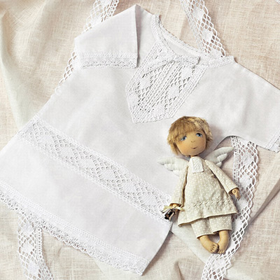 Фото товара "Крестильная рубашка "Павел" для мальчика" из магазина ЛиноБамбино