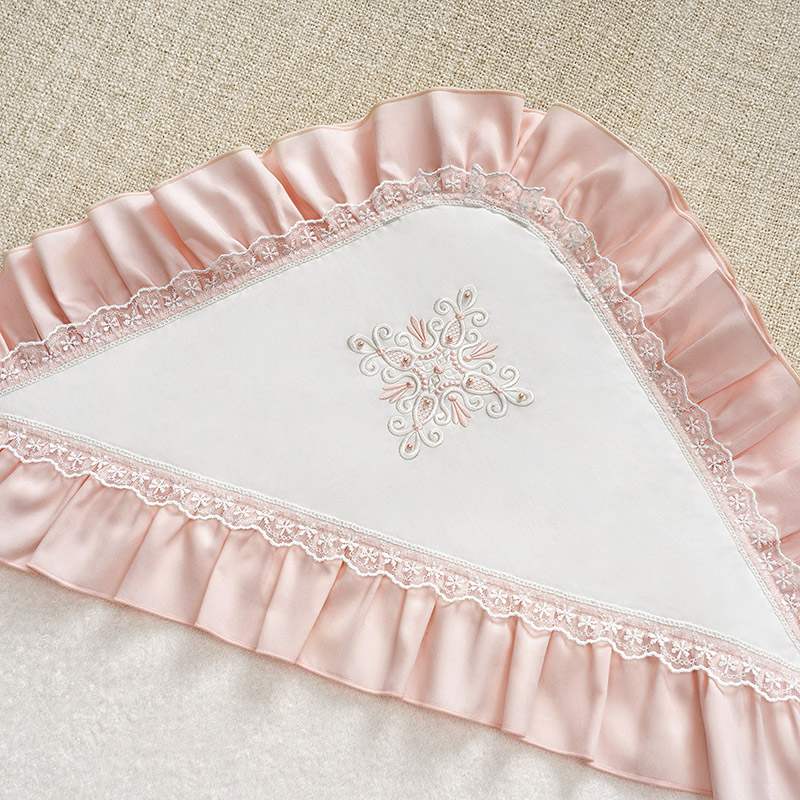 Махровая крестильная крыжма с оборкой "Жемчуг" фото 4