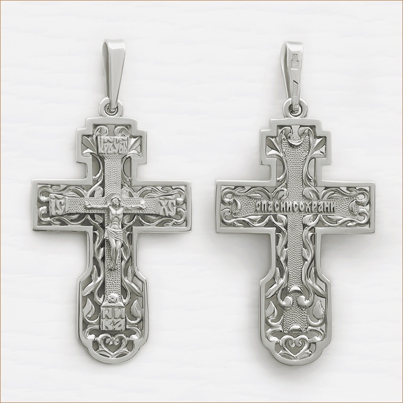 Серебряный крестик 12092АКВ фото 2
