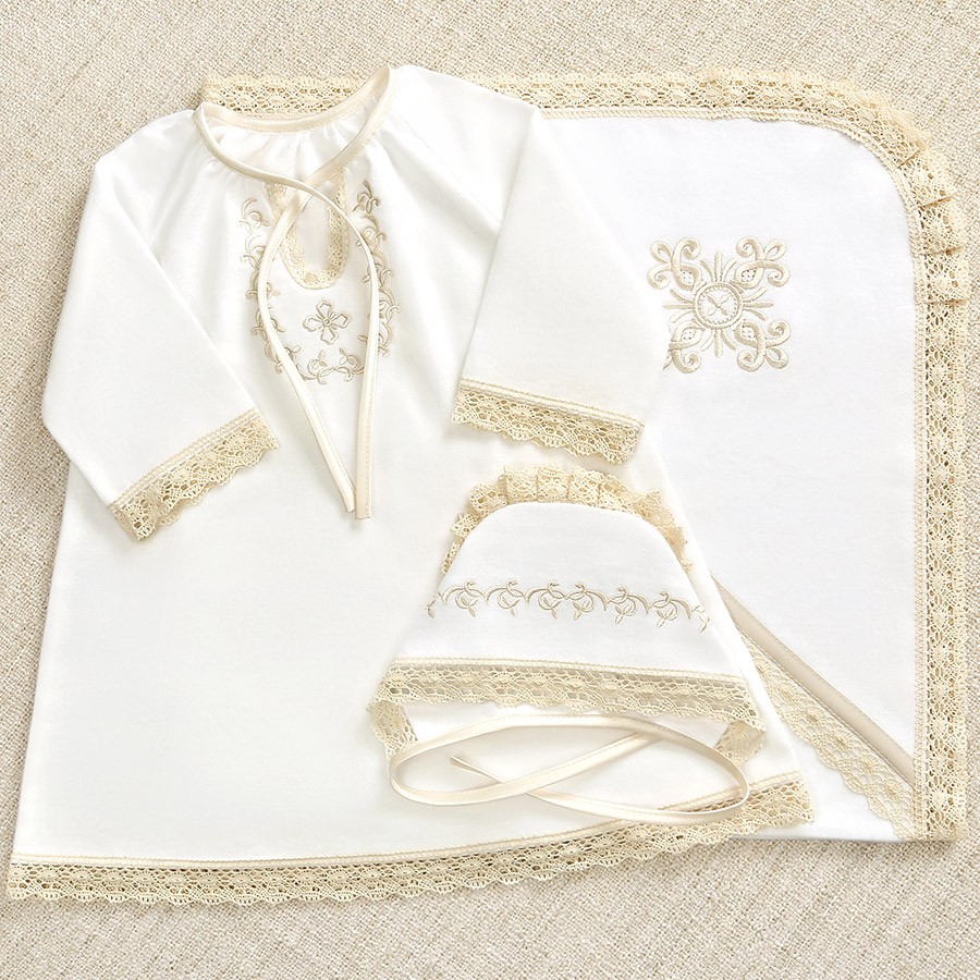 Фото товара "Крестильный комплект "Ульяна" для девочки с пеленкой" при наведении