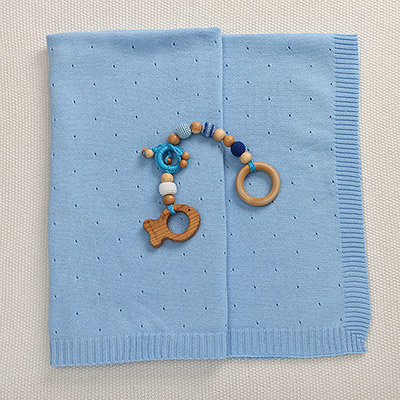 Плед "Капелька" голубой - миниатюра фотографии товара в каталоге ЛиноБамбино