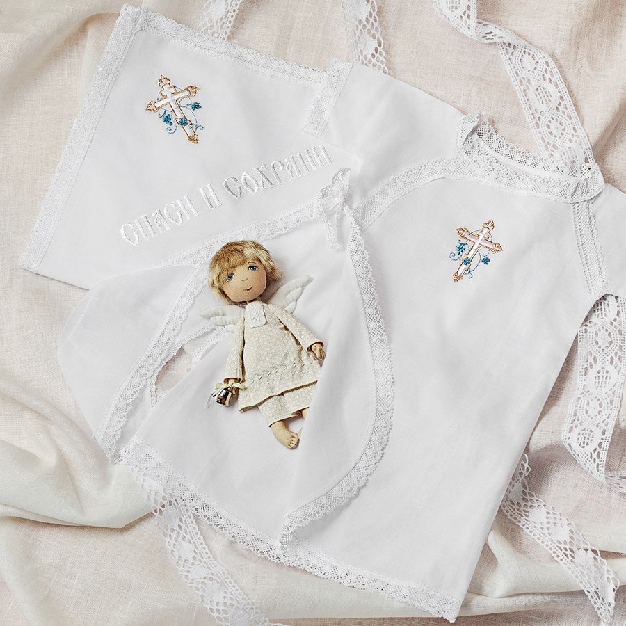 Фото товара "Крестильный комплект "Иван" для мальчика с пеленкой" при наведении