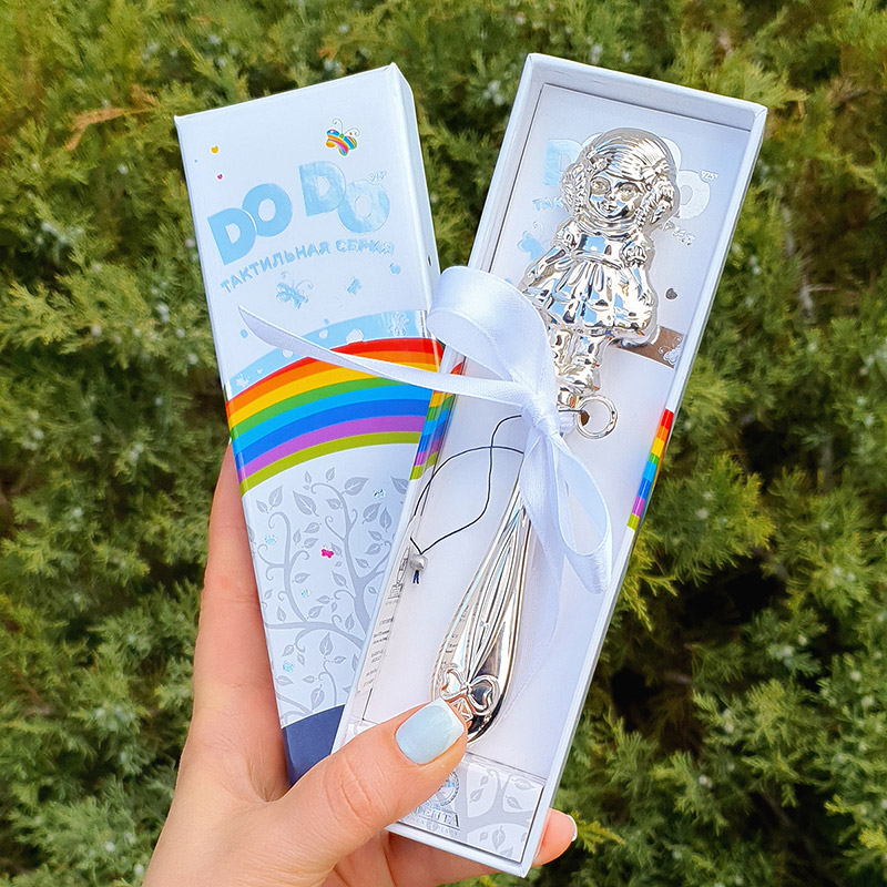 Серебряная погремушка "Кукла" фото 6