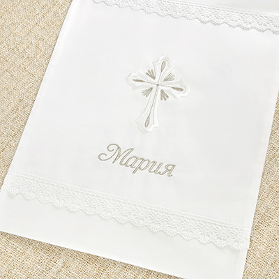 Фото товара "Мешочек для крестильных принадлежностей "Крест с лучиками"" при наведении