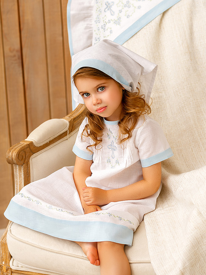 Платье "Незабудка" для Крещения девочки фото 3