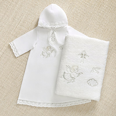 Фото товара "Классическое полотенце для крещения "Ангел"" при наведении