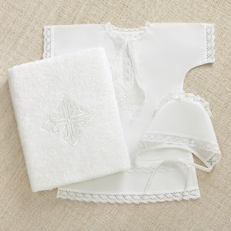 Крестильный набор для ребенка "Классика" с полотенцем фото 13