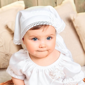 Косынка с цветочком "Ангелина" - миниатюра фотографии товара в каталоге ЛиноБамбино