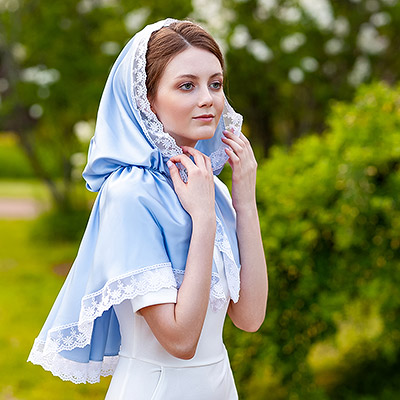 Православный платок с капюшоном "Мария" - фото из магазина ЛиноБамбино
