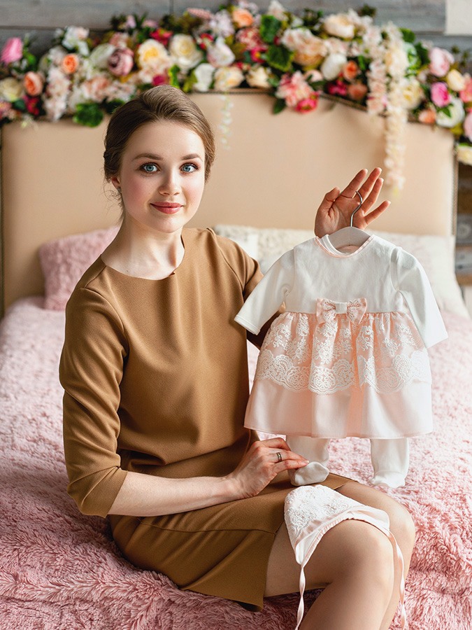 Костюмчик с платьем "Мерлетто" зефир фото 1