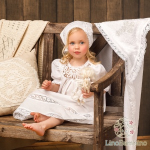 Крестильный набор для девочки "Катерина" с полотенцем - миниатюра фотографии товара в каталоге ЛиноБамбино