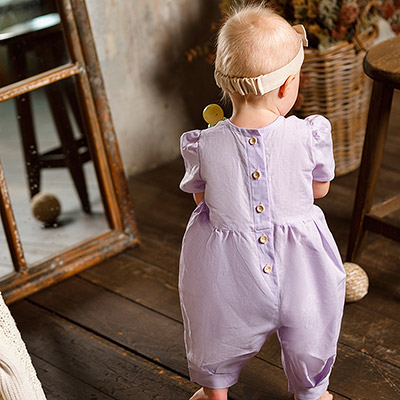 Фото товара "Льняной комбинезон Безе лаванда" при наведении