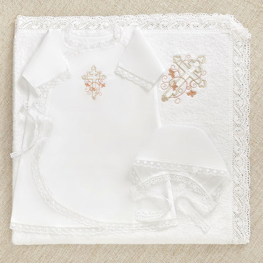 Крестильный набор для девочки "Анна" с полотенцем фото 3