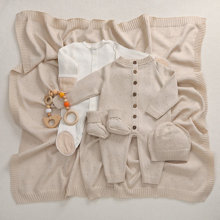 Набор комбинезон с пледом "Капелька" бежевый фото 4