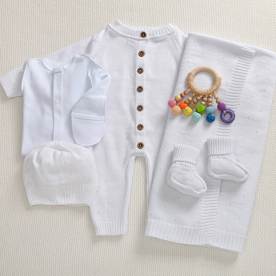 Набор комбинезон с пледом "Капелька" белый фото 6