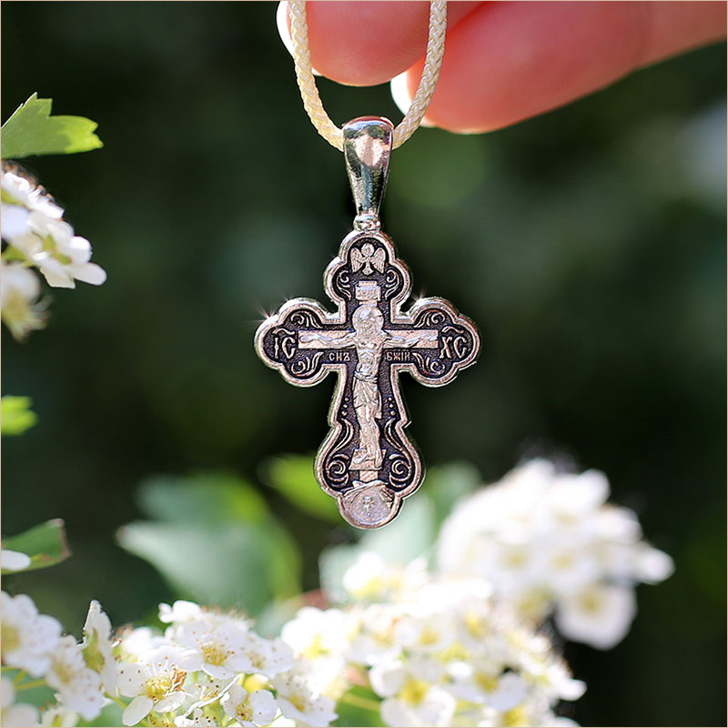 Серебряный крестик 8076ЕЛЗ фото 4