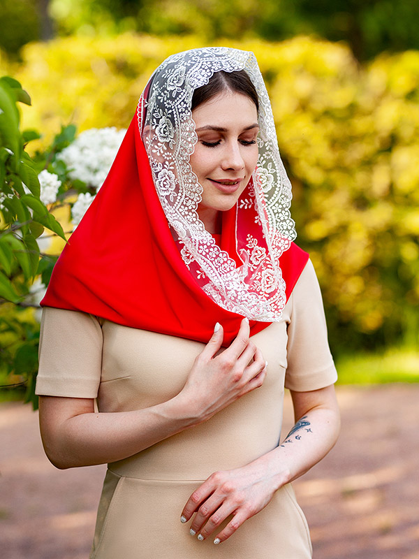 Красный снуд-хомут "Каролина" фото 3