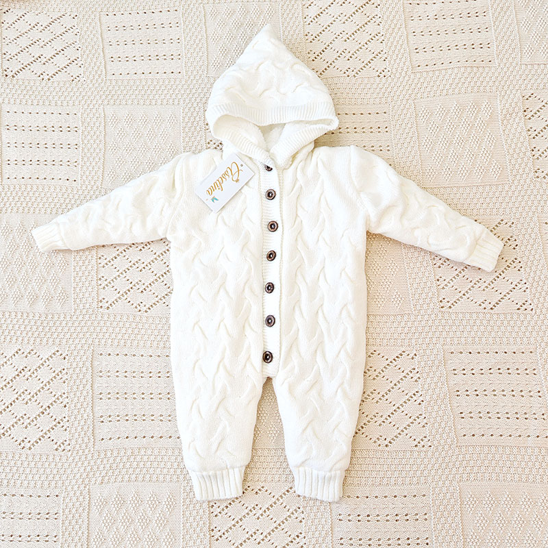 Утепленный комбинезон  "Остин" с капюшоном, молочный фото 1