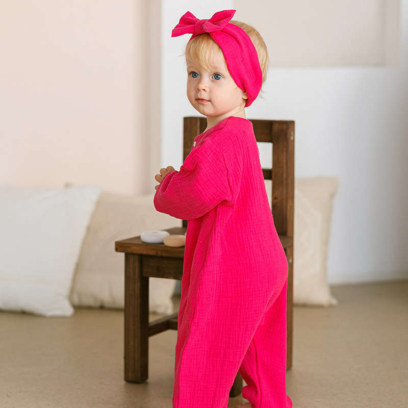 Комбинезон Облачко фуксия из муслина фото 2