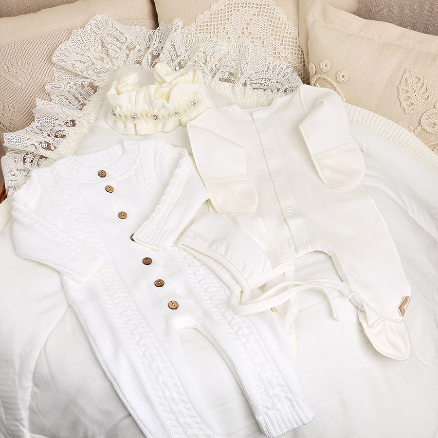 Вязаный комбинезон "Косички" молочный фото 9