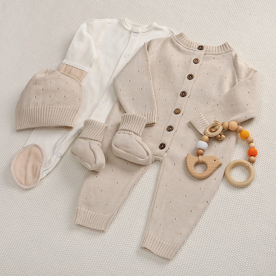 Набор комбинезон с пледом "Капелька" бежевый фото 3