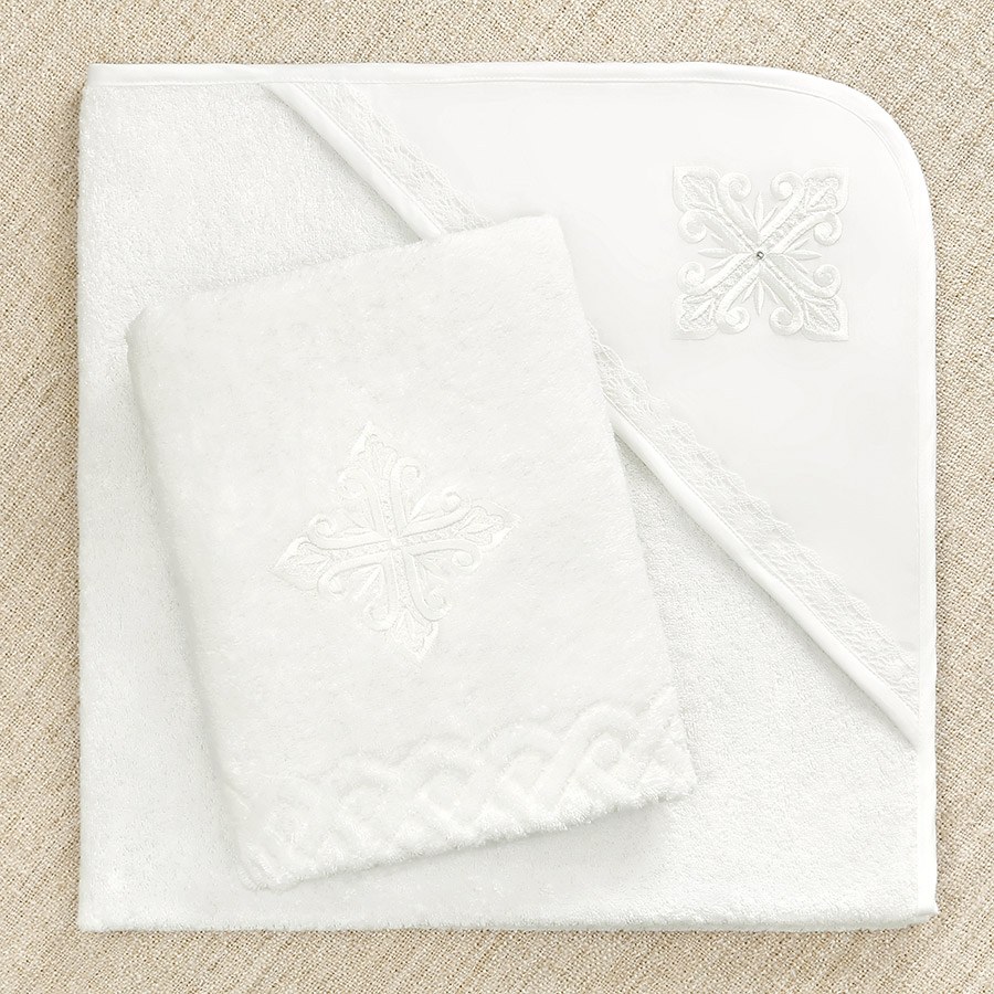 Крестильный набор для девочки "Ирина" с полотенцем  фото 8